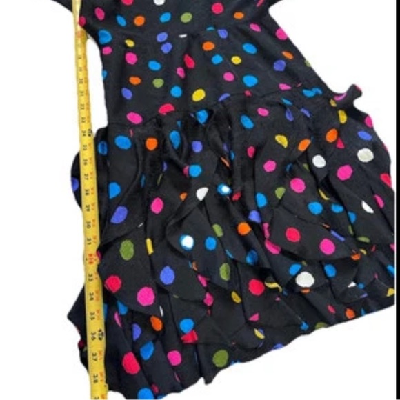 Gillian 100% Silk Vintage 80’s polka dot Ruffle midi Dolman sleeve dress size8 - Picture 10 of 13
